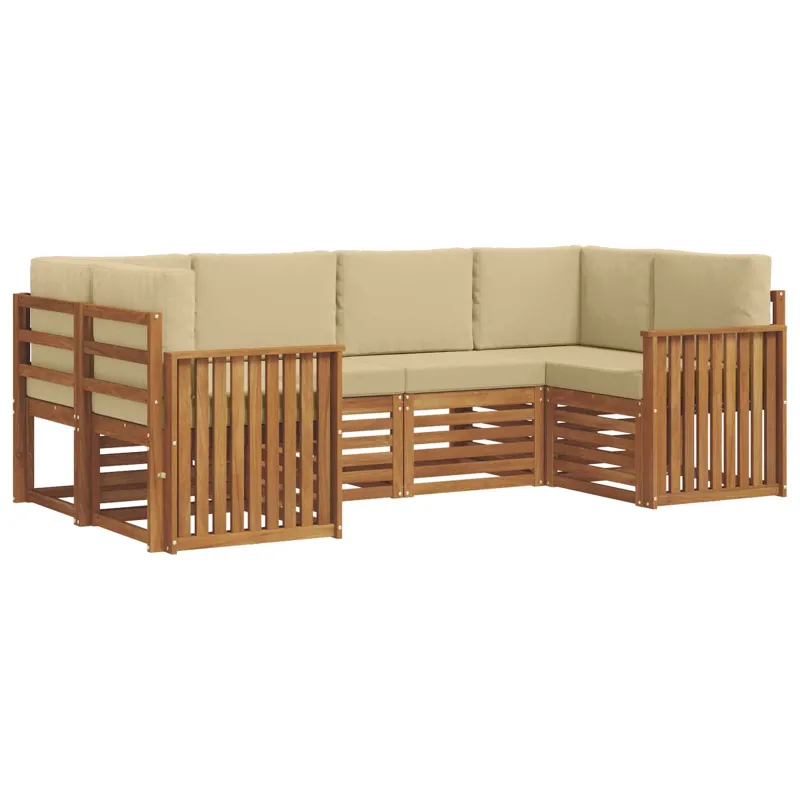 Sekcijos sofų komplektas su pagalve 6 pcs Natūrali