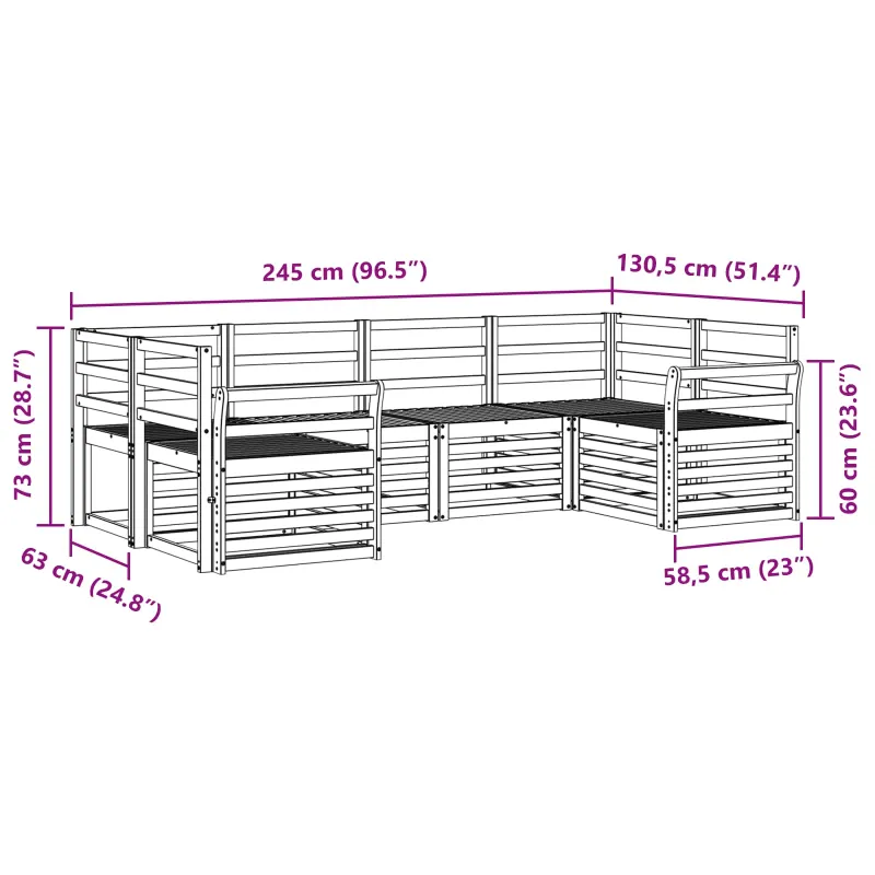 Sekcijos sofų komplektas 6 pcs Natūrali