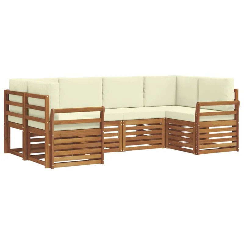 Sekcijos sofų komplektas 6 pcs Natūralus ir grietinėlė