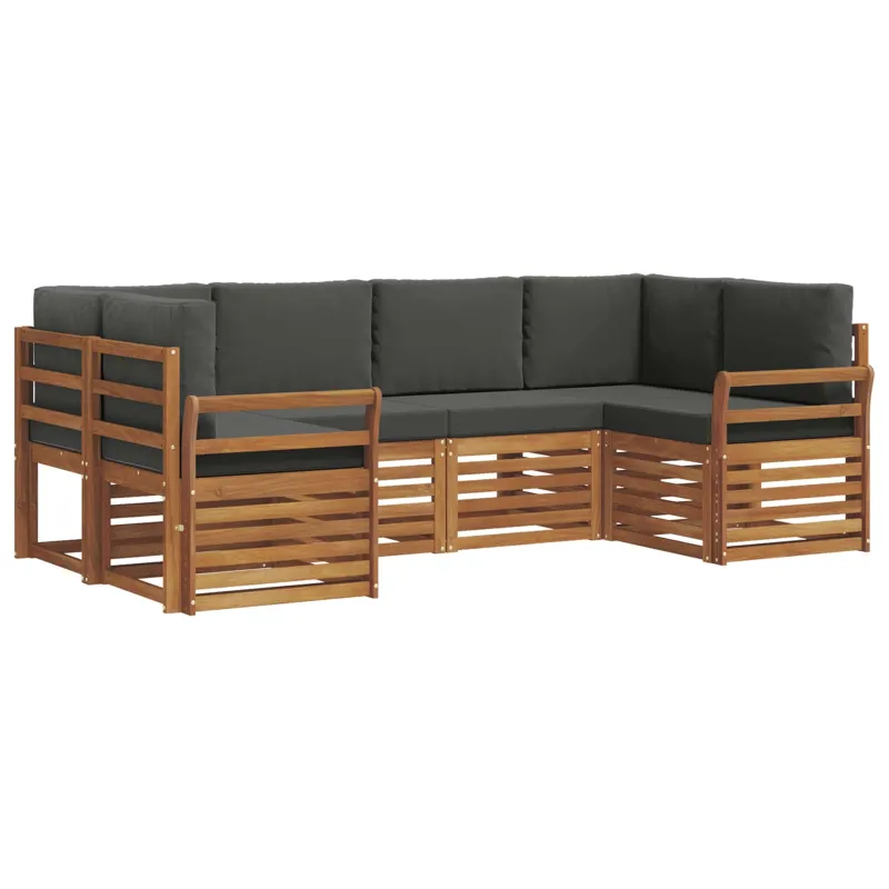Sekcijos sofų komplektas 6 pcs Natūralus ir antracitas