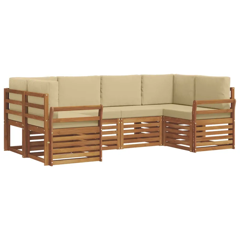Sekcijos sofų komplektas su pagalve 6 pcs Natūrali