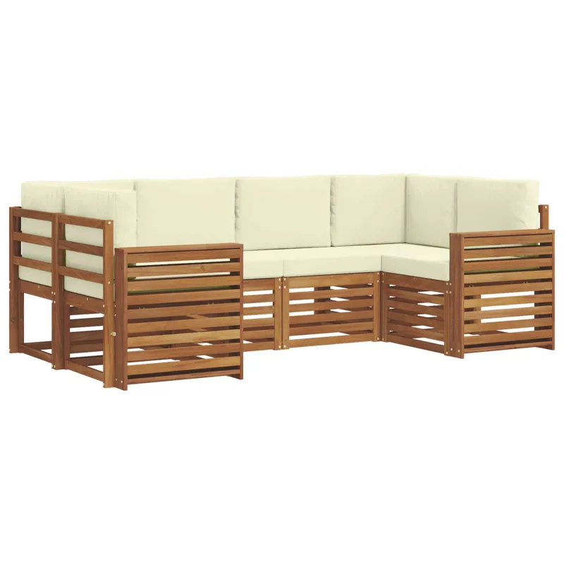 Sekcijos sofų komplektas 6 pcs Natūralus ir grietinėlė