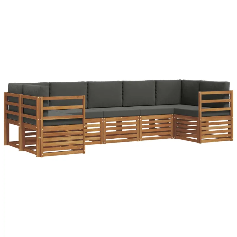 Sekcijos sofų komplektas 7 pcs Natūralus ir antracitas
