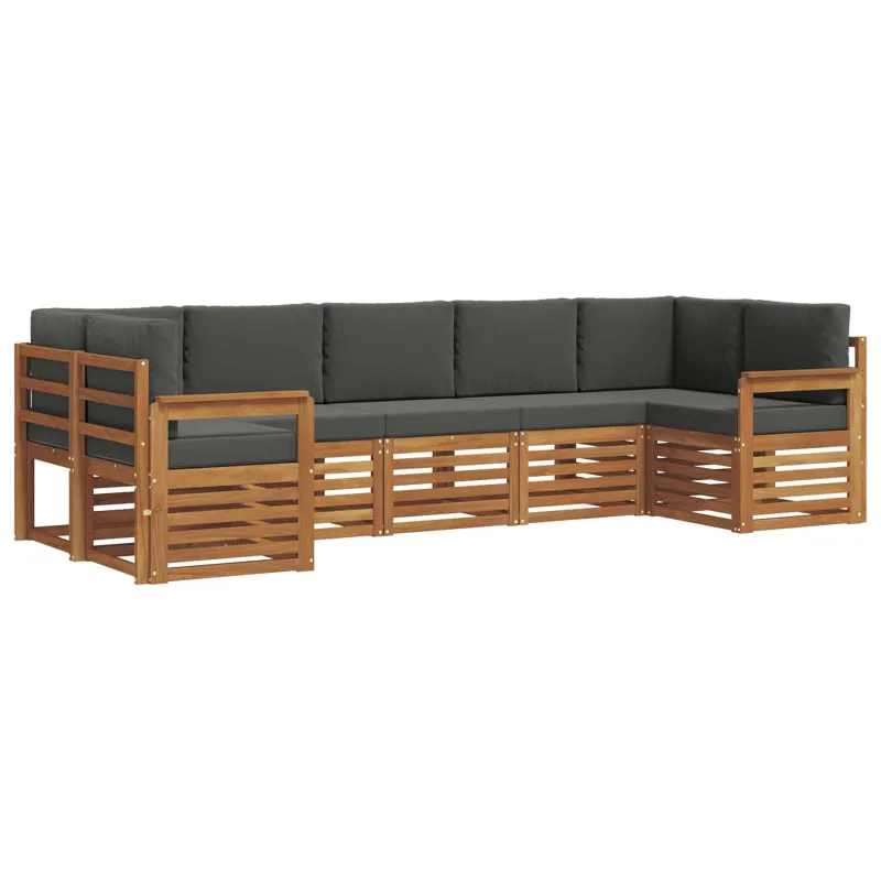 Sekcijos sofų komplektas 7 pcs Natūralus ir antracitas