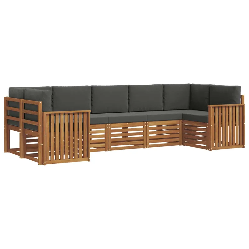 Sekcijos sofų komplektas 7 pcs Natūralus ir antracitas