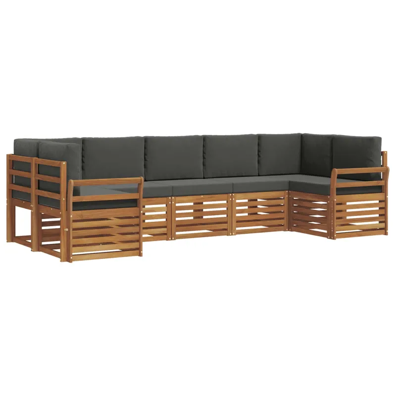 Sekcijos sofų komplektas 7 pcs Natūralus ir antracitas