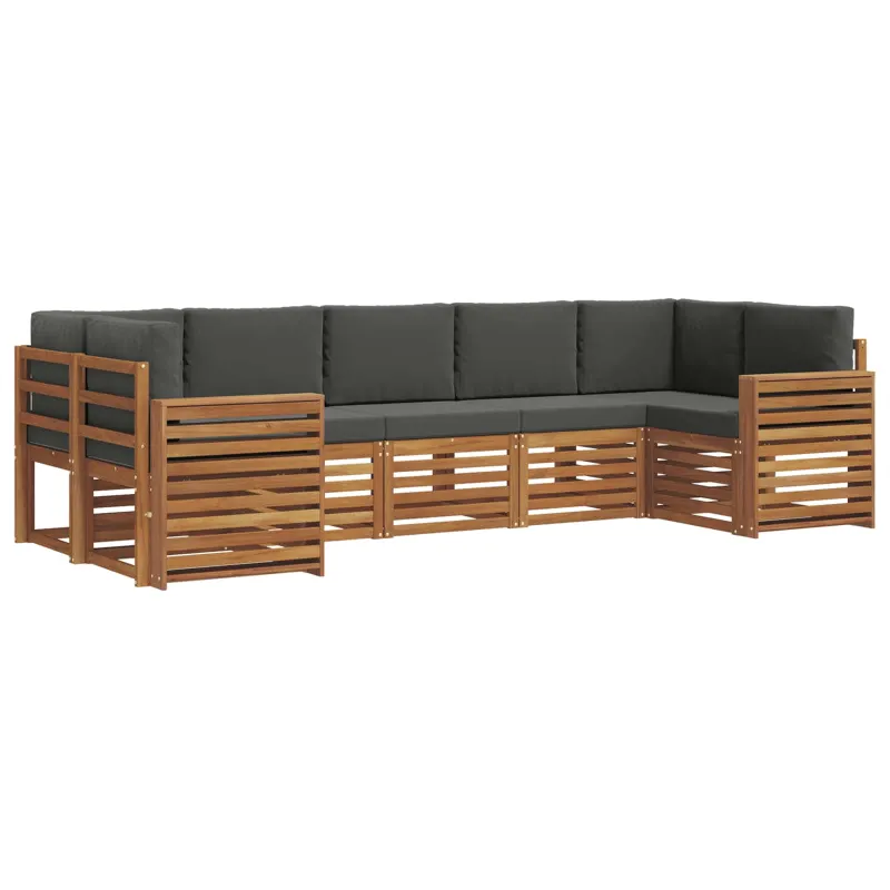 Sekcijos sofų komplektas 7 pcs Natūralus ir antracitas