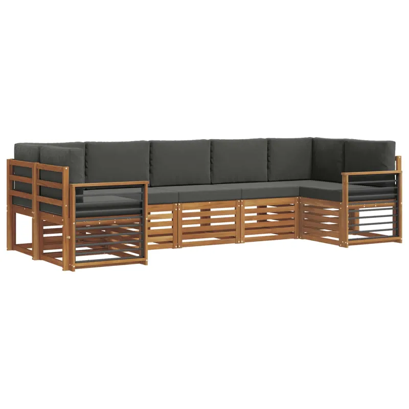 Sekcijos sofų komplektas 7 pcs Natūralus ir antracitas