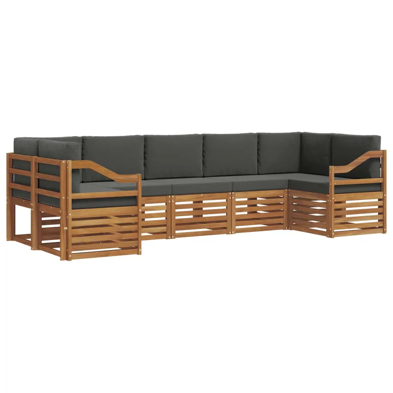 Sekcijos sofų komplektas 7 pcs Natūralus ir antracitas