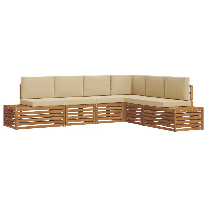 Lauko sofos komplektas Natūralus ir bežinis 273 x 213,5 x 73 cm