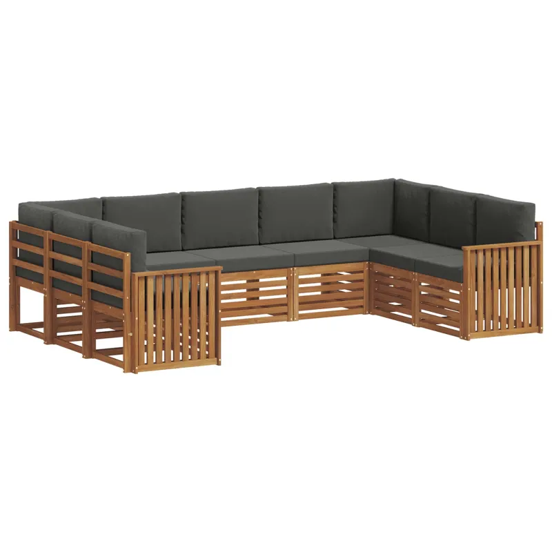 Sekcijos sofų komplektas 9 pcs Natūralus ir antracitas