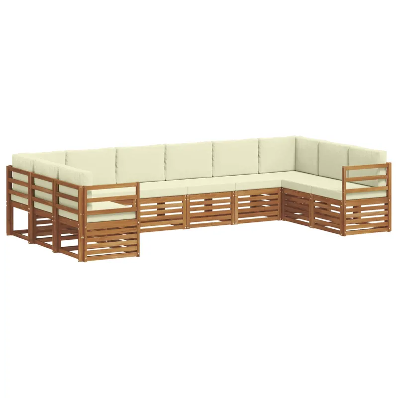 Sekcijos sofų komplektas 10 pcs Natūralus ir grietinėlė