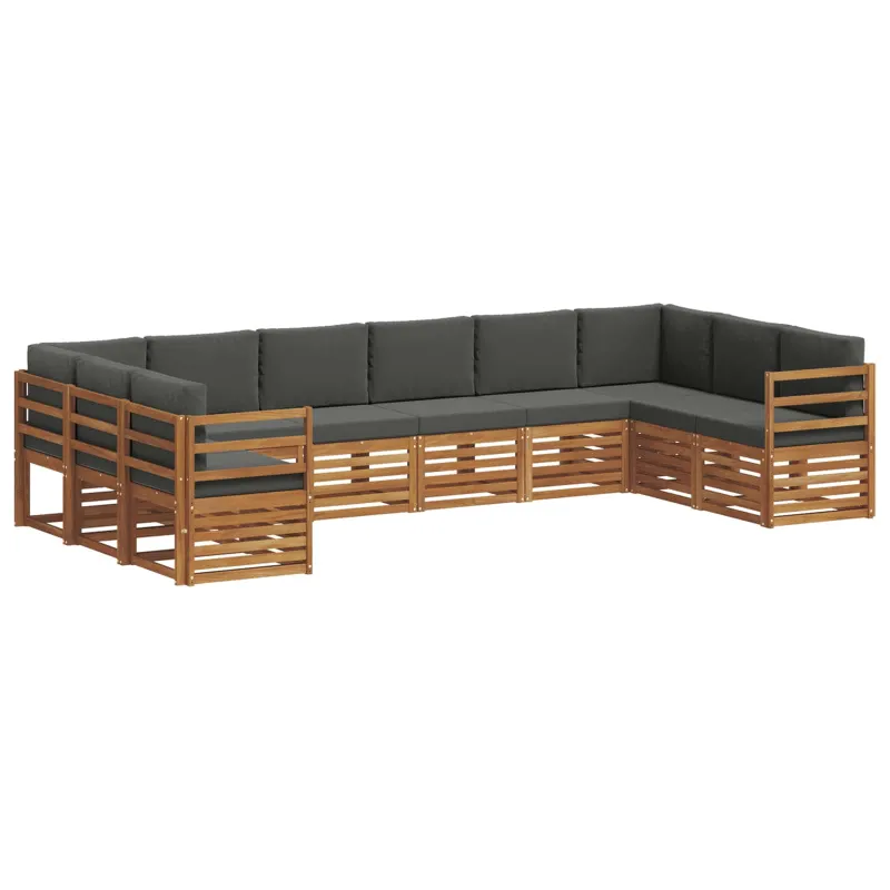 Sekcijos sofų komplektas 10 pcs Natūralus ir antracitas