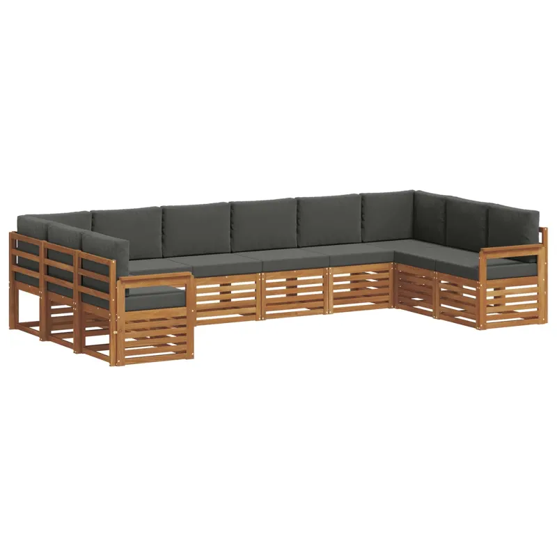 Sekcijos sofų komplektas 10 pcs Natūralus ir antracitas