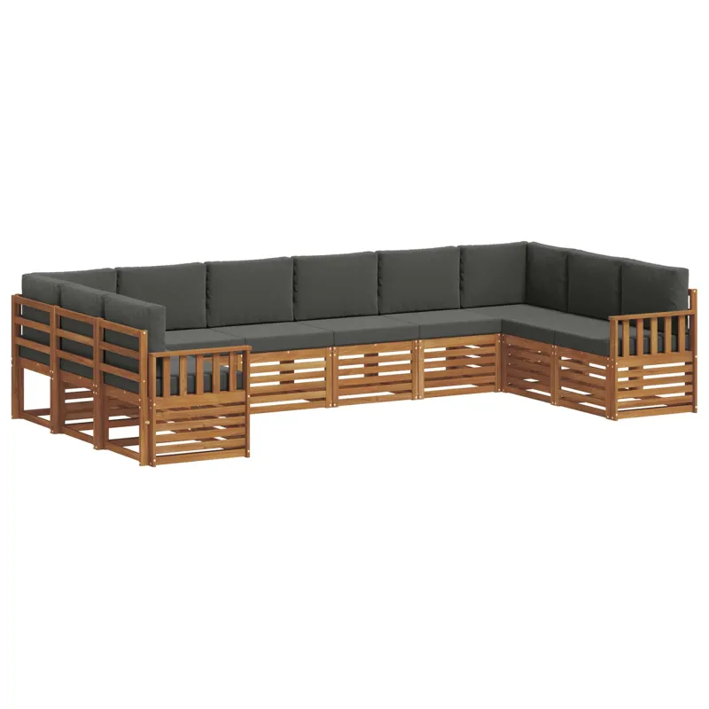 Sekcijos sofų komplektas 10 pcs Natūralus ir antracitas