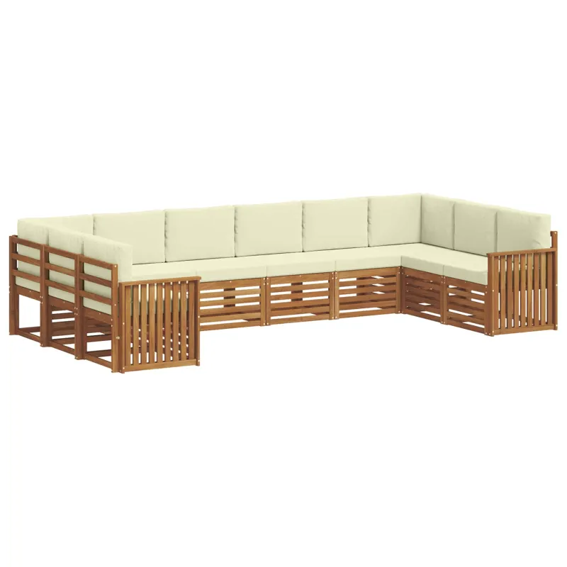 Sekcijos sofų komplektas 10 pcs Natūralus ir grietinėlė