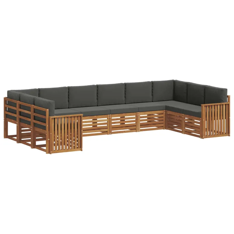 Sekcijos sofų komplektas 10 pcs Natūralus ir antracitas