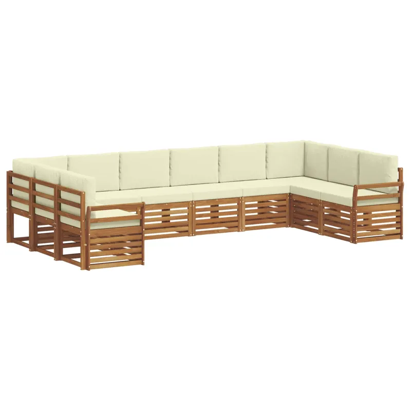 Sekcijos sofų komplektas 10 pcs Natūralus ir grietinėlė