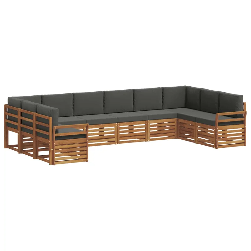 Sekcijos sofų komplektas 10 pcs Natūralus ir antracitas