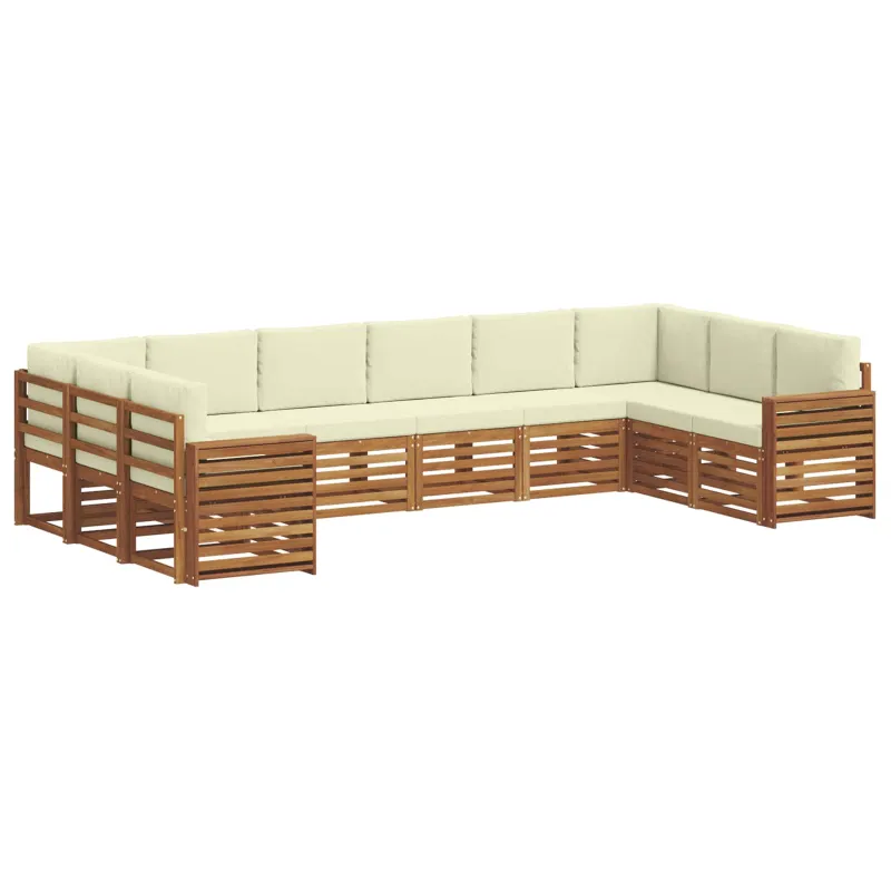 Sekcijos sofų komplektas 10 pcs Natūralus ir grietinėlė