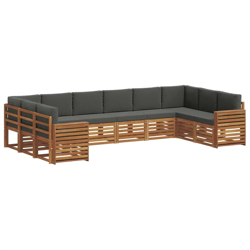 Sekcijos sofų komplektas 10 pcs Natūralus ir antracitas