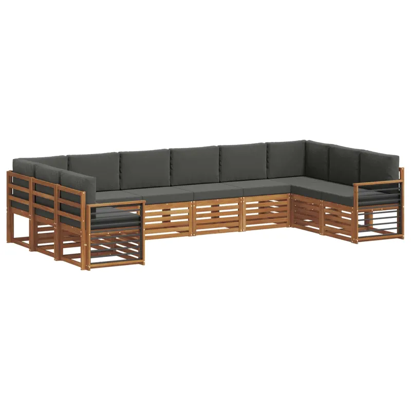 Sekcijos sofų komplektas 10 pcs Natūralus ir antracitas