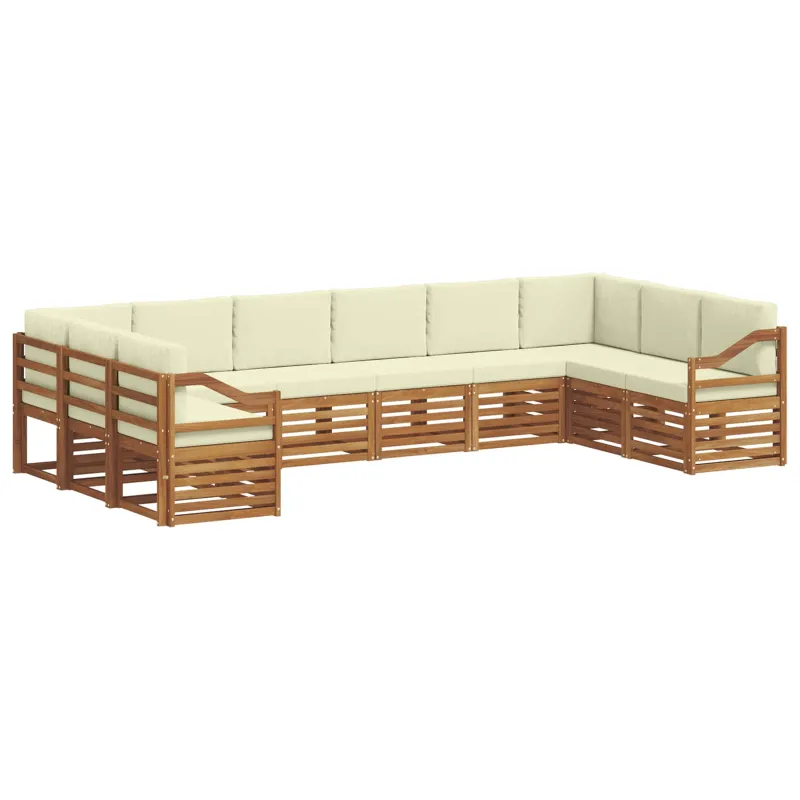 Sekcijos sofų komplektas 10 pcs Natūralus ir grietinėlė