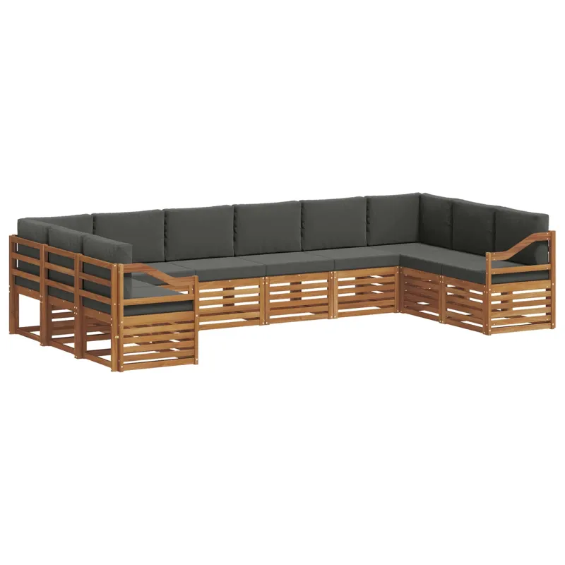 Sekcijos sofų komplektas 10 pcs Natūralus ir antracitas
