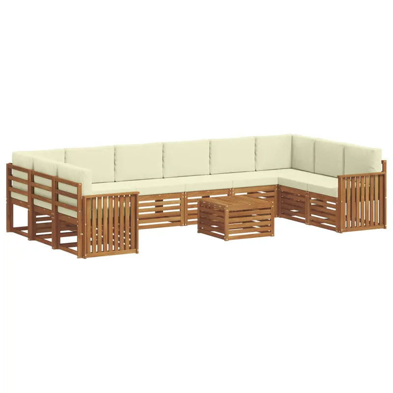 Lauko sofos komplektas 11 pcs Natūralus ir grietinėlė