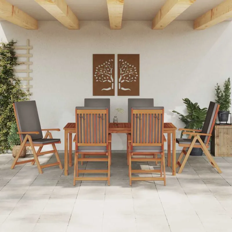 Sodo Kėdė 6 pcs Ruda ir pilka 57 x 71.5 x 104 cm