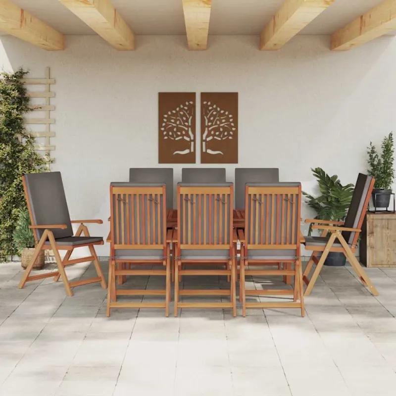 Sodo Kėdė 8 pcs Ruda ir pilka 57 x 71.5 x 104 cm