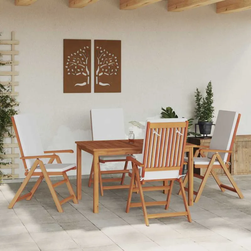 Sodo Kėdė 4 pcs Ruda ir balta 57 x 71.5 x 104 cm