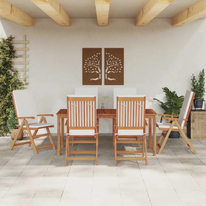 Sodo Kėdė 6 pcs Ruda ir balta 57 x 71.5 x 104 cm
