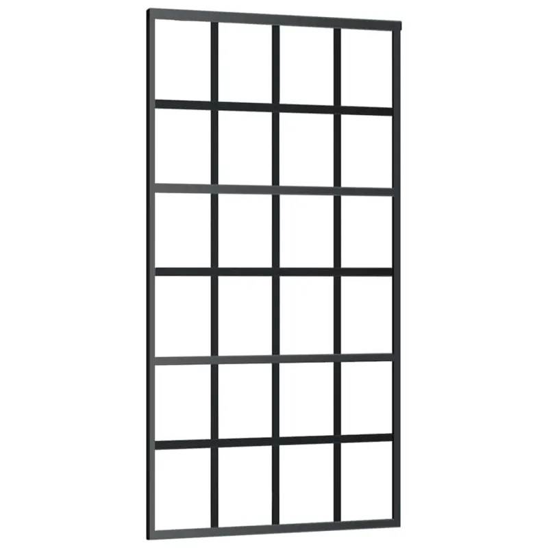 Stumdomos durys su įrangos rinkiniu, juodas, 102x205 cm, ESG ir