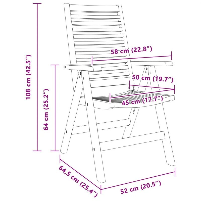 Kėdė 6 pcs Ruda 64.5 x 52 x 108 cm Kieto teka medžio
