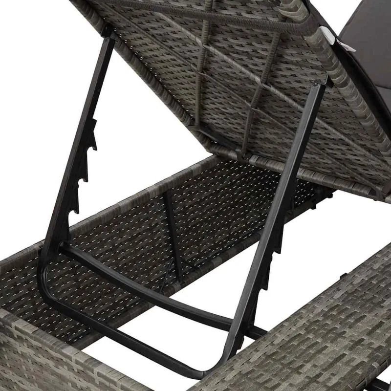 Dvigubas saulės gultas Pilka 205 x 129 x 200 cm poliratanas