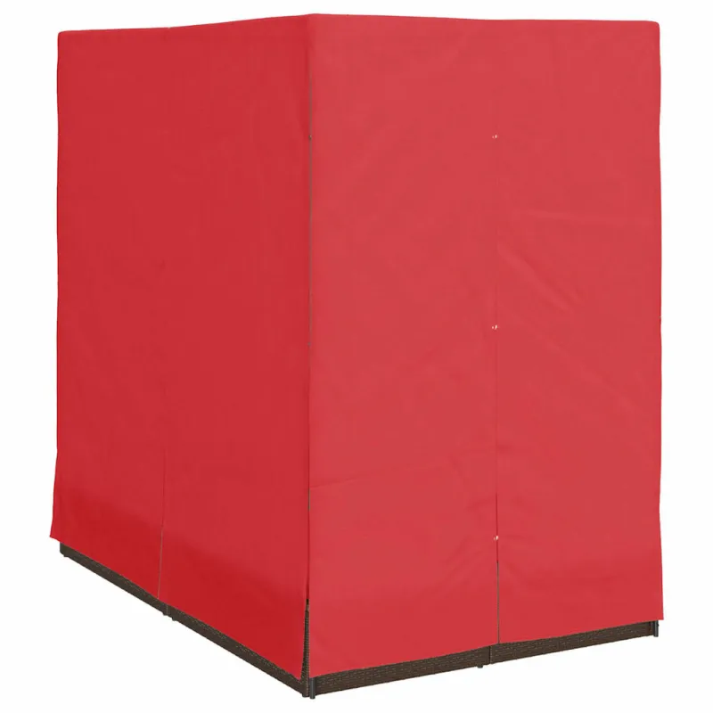 Dvigubas saulės gultas Raudona 205 x 129 x 200 cm poliratanas
