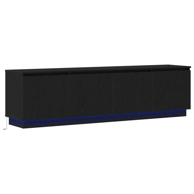 Televizoriaus spintelė su LED Juodas ąžuolas 180 x 38 x 49 cm