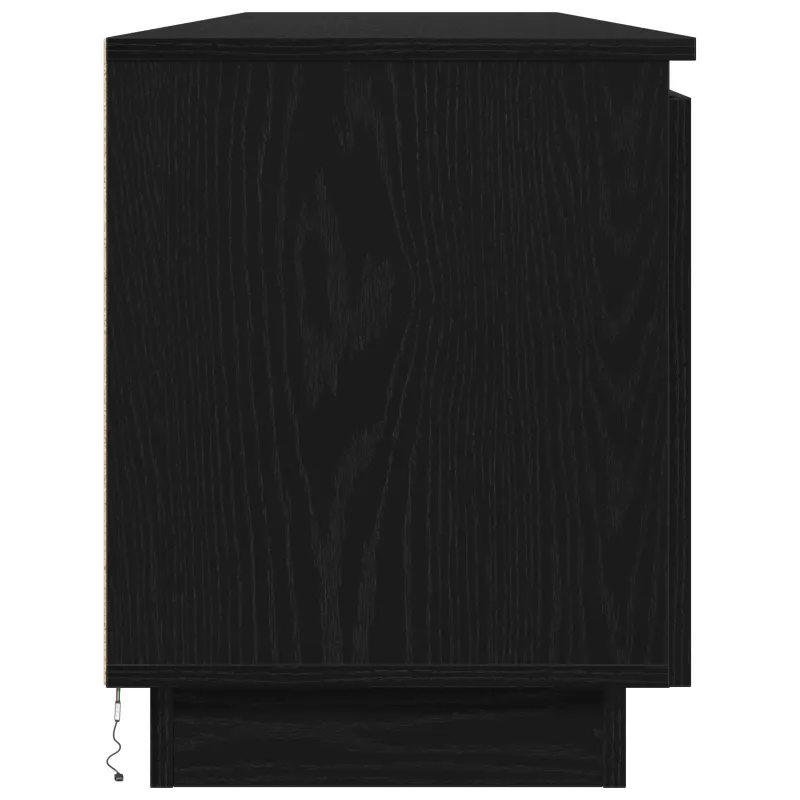 Televizoriaus spintelė su LED Juodas ąžuolas 180 x 38 x 49 cm