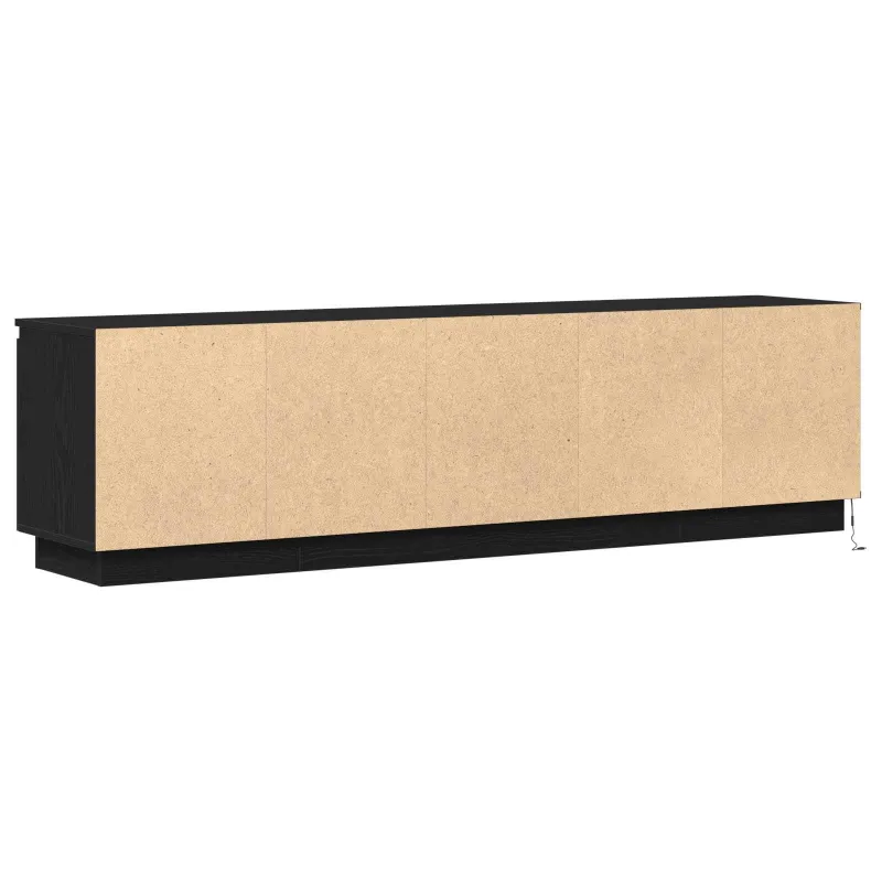 Televizoriaus spintelė su LED Juodas ąžuolas 180 x 38 x 49 cm