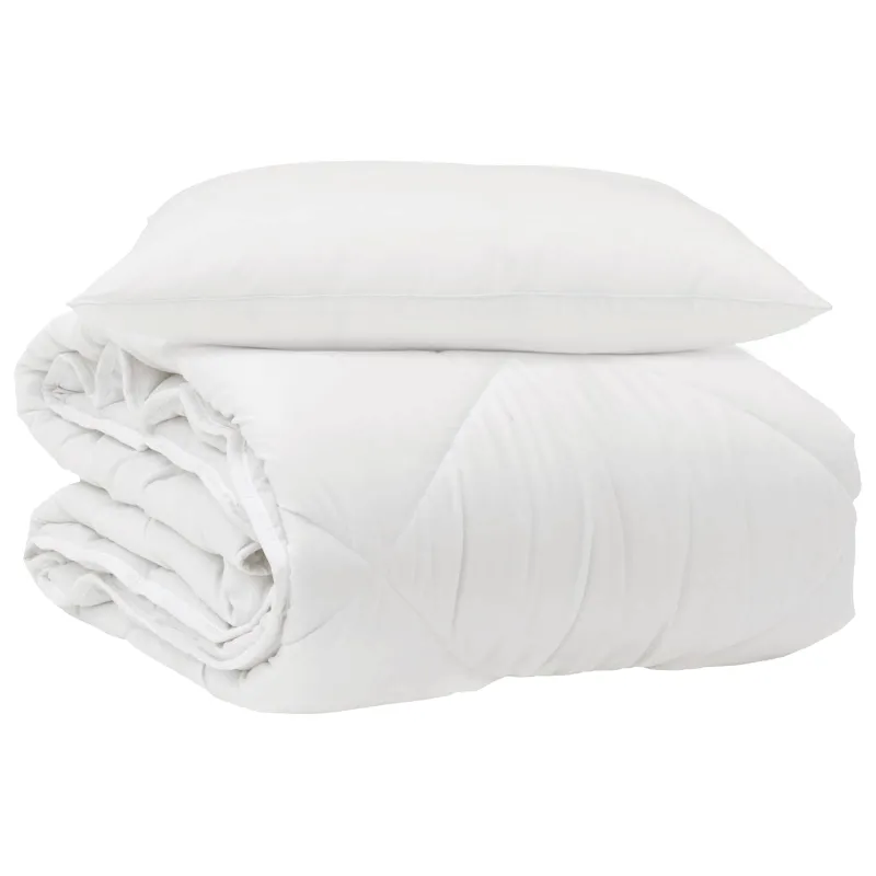 Visų sezonų antklodė su pagalve 2 pcs Balta Mikropluoštas