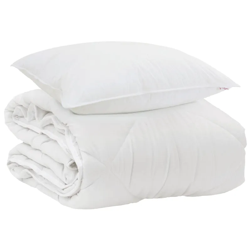 Visų sezonų antklodė su pagalve 2 pcs Balta Mikropluoštas