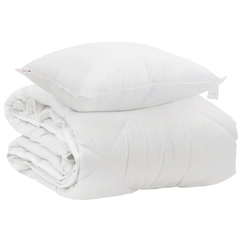 Visų sezonų antklodė su pagalve 2 pcs Balta Mikropluoštas