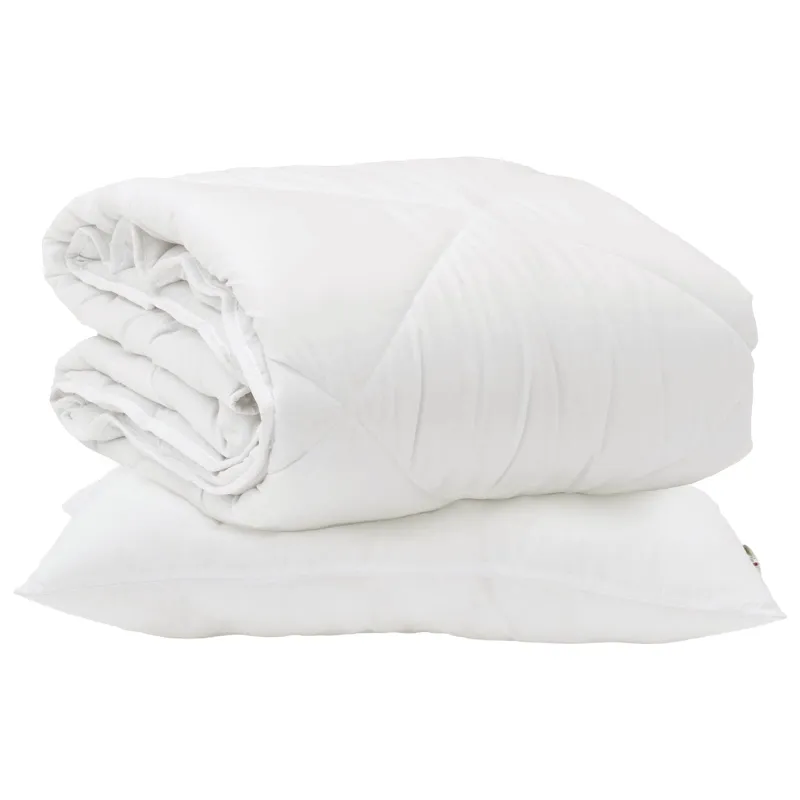 Antklodė su pagalve 2 pcs Balta Mikropluoštas