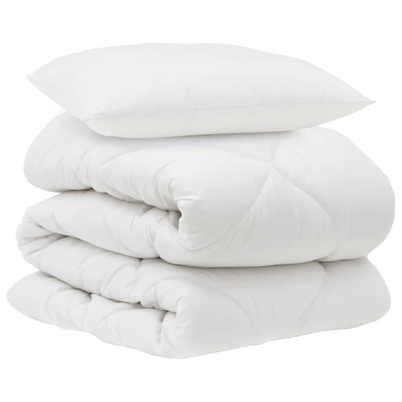 Antklodė su pagalve 2 pcs Balta Mikropluoštas