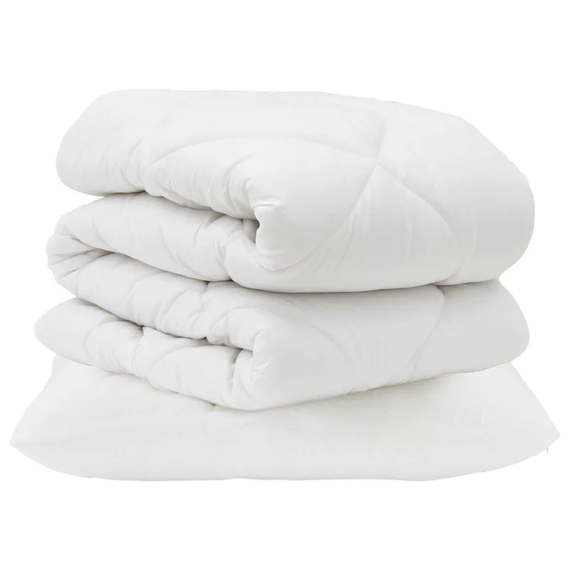 Antklodžių rinkinys su pagalve 2 pcs Balta Mikropluoštas