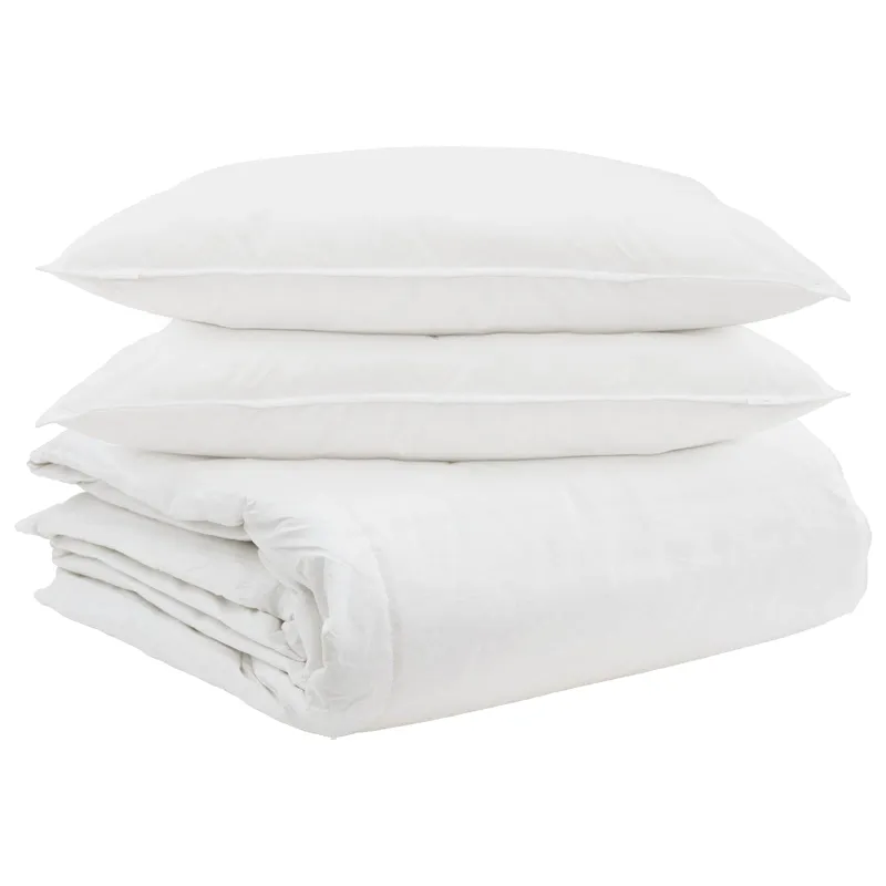 Antklodžių rinkinys su pagalve 3 pcs Balta Plunksna