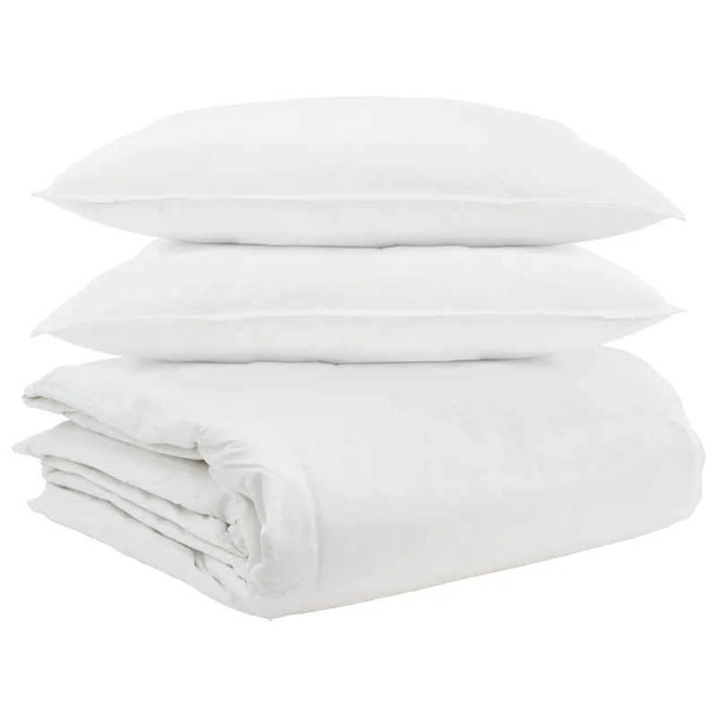 Antklodžių rinkinys su pagalve 3 pcs Balta Plunksna