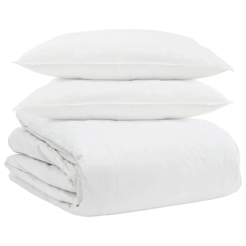 Antklodžių rinkinys su pagalve 3 pcs Balta Plunksna