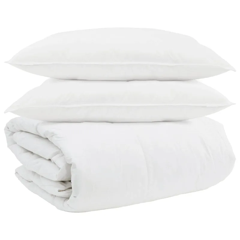 Antklodžių rinkinys su pagalve 3 pcs Balta Plunksna